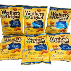 6 Storck Werther’s Original SUGAR FREE Chewy Caramel Candies 1.46 oz bag NEW