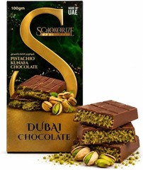 Schokorize Dubai Pistachio Kunafa Chocolate Bar 100gm