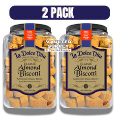 La Dolce Vita Classic Almond Biscotti 2 Pack Authentic Italian Cookie 80 oz