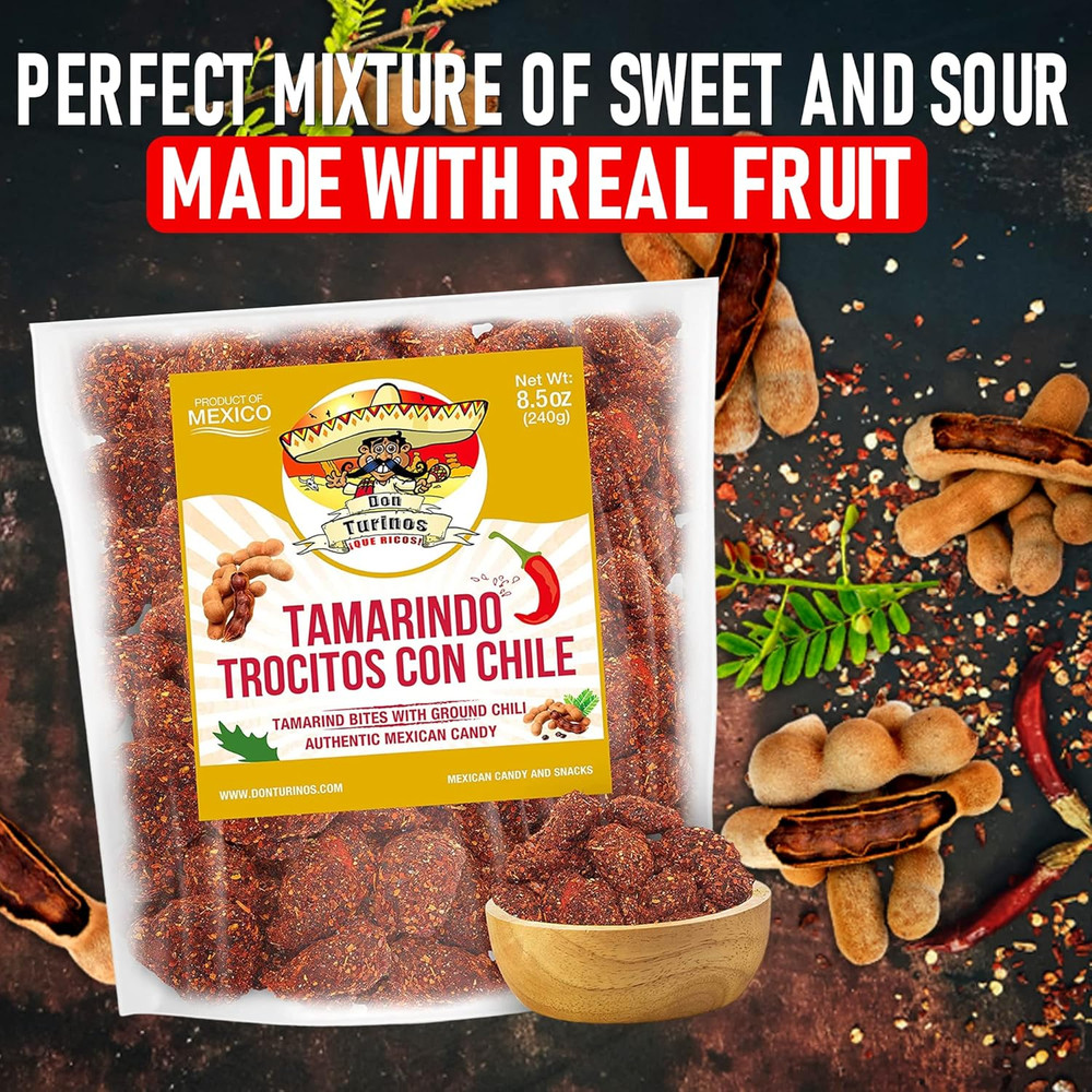 Tamarindo De Frutas Con Chile, Authentic Mexican Tamarind Candy with Chili, S…