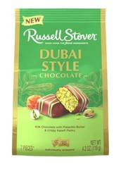 Russell Stover Dubai Style Milk Chocolate with Pistachio Butter Premium Candy