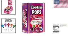 Tootsie Pops Assorted Wild Berry Lollipops – 100 Count with Chocolatey Center