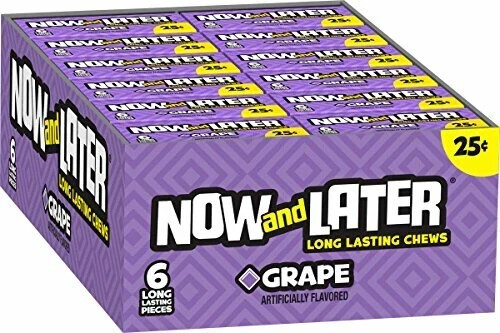 Now & Later Original Taffy Chews Candy Grape 6 count (Pack of 24) – 2 BOX
