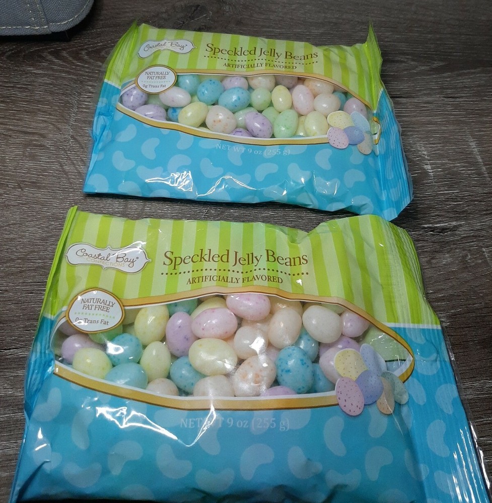 (2) Coastal Bay Speckled Jelly Beans 9oz Bags. Great for Easter! New