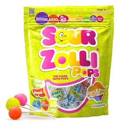 Zollipops Sour Clean Teeth Pops Sugar Free 5.2 Ounce (Pack of 1), Assorted