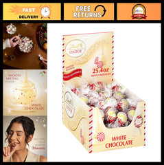 White Chocolate Peppermint Truffles – Smooth Center, 25.4 oz, 60 Count Candy
