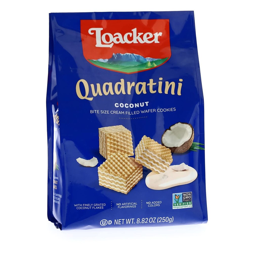 Loacker Quadratini, Coconut, 8.8000-Ounce Grocery