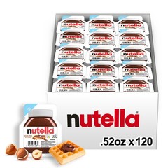 Nutella Hazelnut Spread with Cocoa for Breakfast, 0.52 oz Mini Cups, Bulk 120 Pa