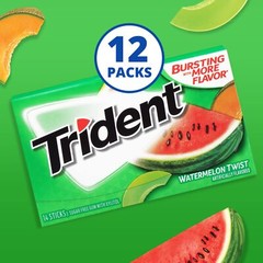 Trident Watermelon Twist Sugar Free Gum 12 Packs 14 Pieces Each Total 168 Pieces