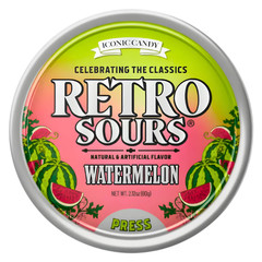 Retro Sours Candy Tin 3 Pack Watermelon Apple Tangerine