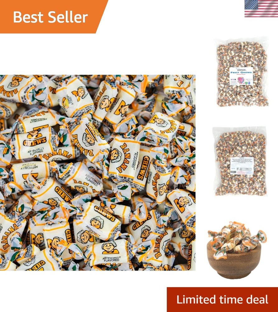 Banana Flavored Fruit Chews, 2 Pounds Bulk