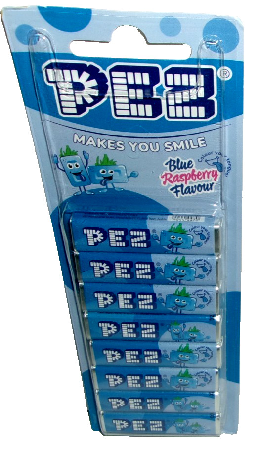 PEZ CANDY REFILL~ 8Pk~PEZ [Carded] European Release – BLUE RASPBERRY