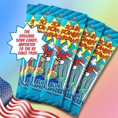 Sour Power Blue Raspberry Candy Straws, 1.75 oz Ounce (Pack of 24),
