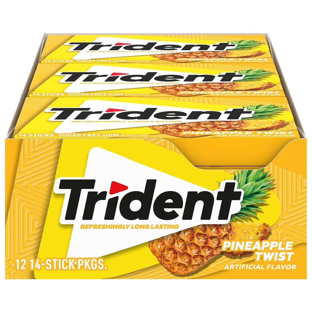 Trident Sugar Free Gum, Pineapple , 12/PK