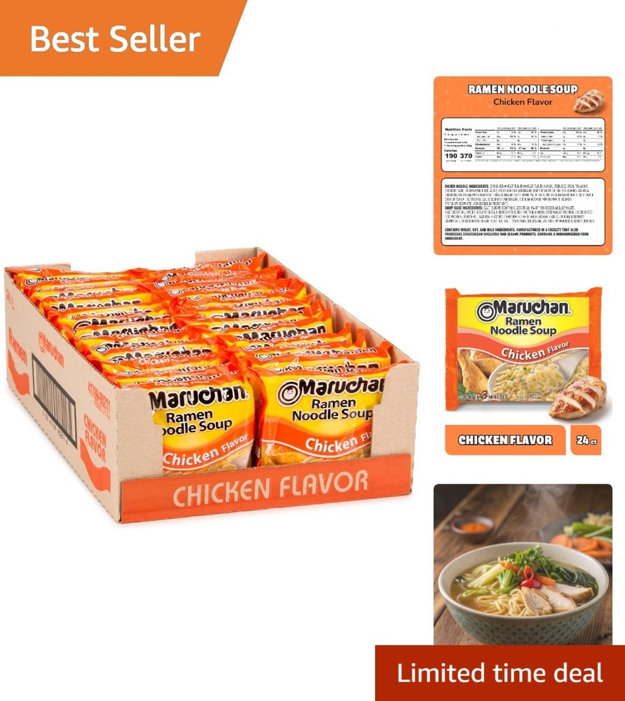 Authentic Japanese Chicken Ramen Noodles – 24 Pack, Ideal Flavor for All Ages