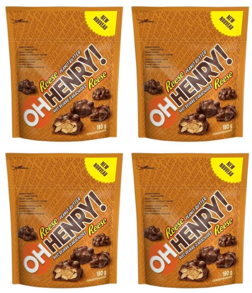 OH HENRY! Bite Sized Pieces with Reese Peanut Butter, 180g (4 Pack)