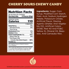 Cherry Sours | 2-Pound Pack | Chewy Sweets | Old-Fashioned Delights