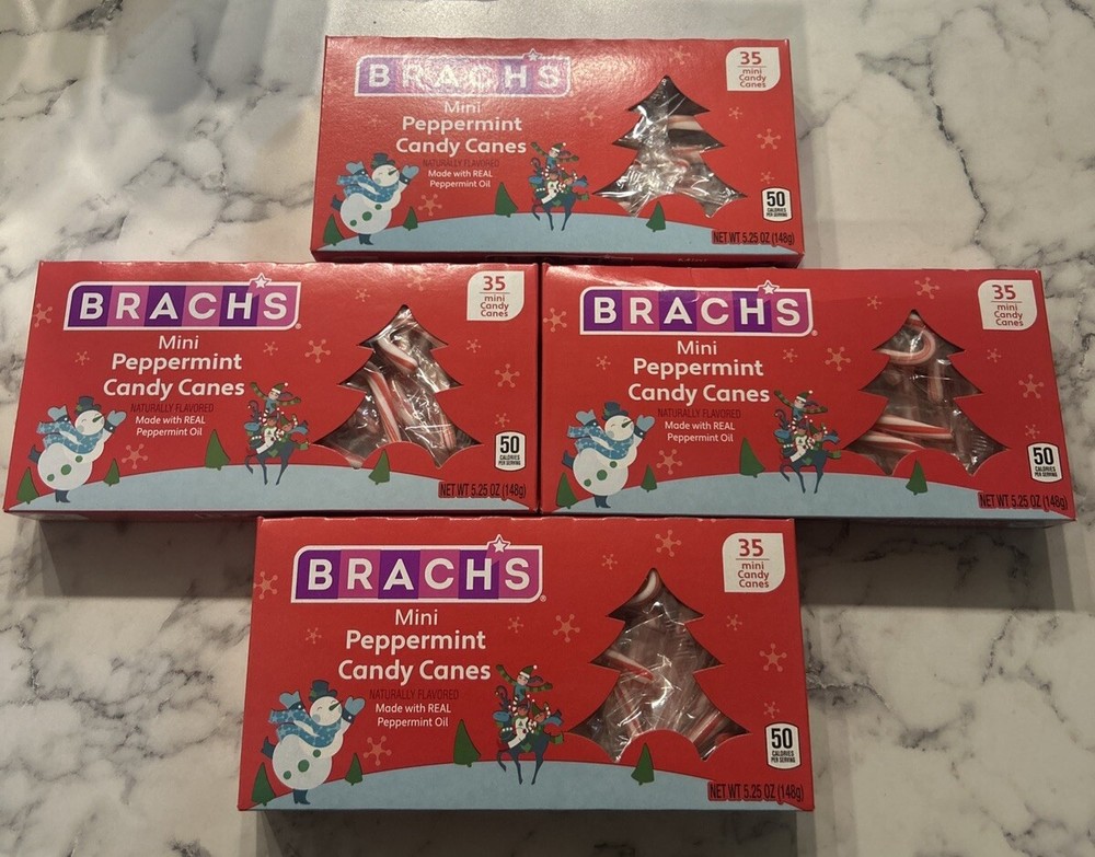 4x Bob’s Mini Peppermint Candy Canes,35ct Individually Wrapped Holiday BB/12/26