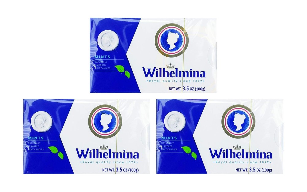 Wilhelmina Peppermints (Classic Dutch Peppermints) – 3.5oz [Pack of 3]
