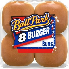 Ball Park White Burger Buns, 8 count, Kosher Hamburger Buns, 15 oz Bag