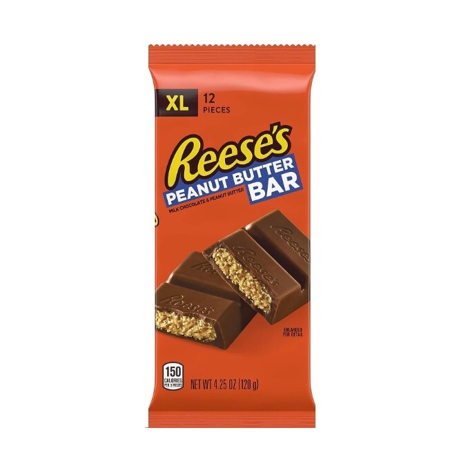 7x Reese’s Peanut Butter Bar, XL, 120 Grams, From Israel, Kosher Certified