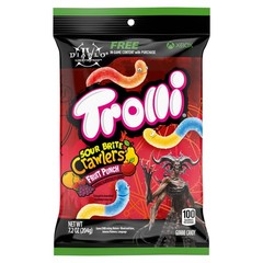 Trolli Sour Brite Crawlers Candy Fruit Punch Sweet and Sour Gummy Worms 7.2 oz