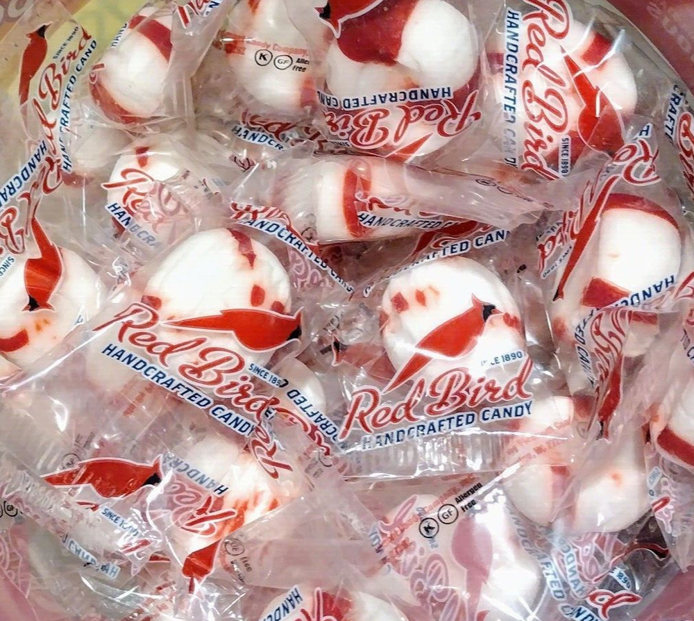 Red Bird Soft Peppermint Puffs -Individually Wrapped- BULK CANDY- 50 PIECES