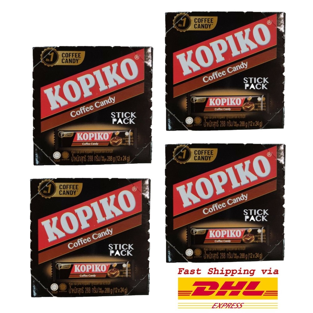 4 Boxes Kopiko Coffee Candy Stick Pack Original Hard Candy (48 packs)