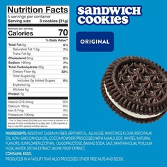 Low Calorie Sugar Free Sandwich Cookies – Perfect Crunchy Keto Treat, 30 Pouch