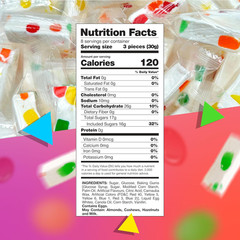 Jujube Nougat Candy, Fruity Jelly Bits, Chewy Candy, 9 Oz Bag | Individually Wra