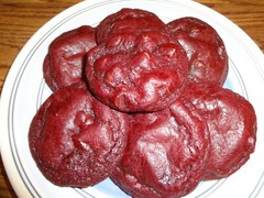 SOFT BAKED HOMEMADE RED VELVET CHOCOLATE CHIP COOKIES (2 DOZEN)