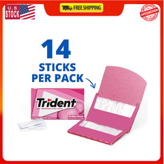 Trident Bubblegum Sugar Free Gum, 12 Packs of 14 Pieces (168 Total Pieces)