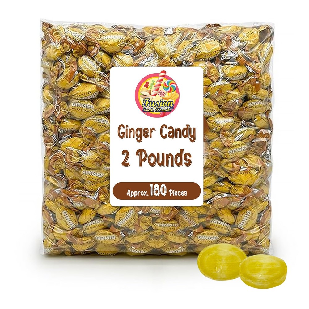 Ginger Candy, 2 Pound Bag, Individually Wrapped, Hard Candy 2