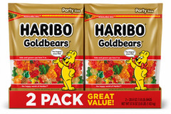 Haribo Goldbears Gummy Bears Bulk Party Size 28.8 oz Bag Pack of 2 Original Frui