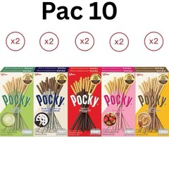 10 x Pocky Biscuit Stick Mixed Flavour Glico Coated ALL 5 Flavors Japanese Snack