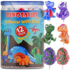 Dinosaur Lollipops 12pk- Candy For Party Favors – 12 COUNT