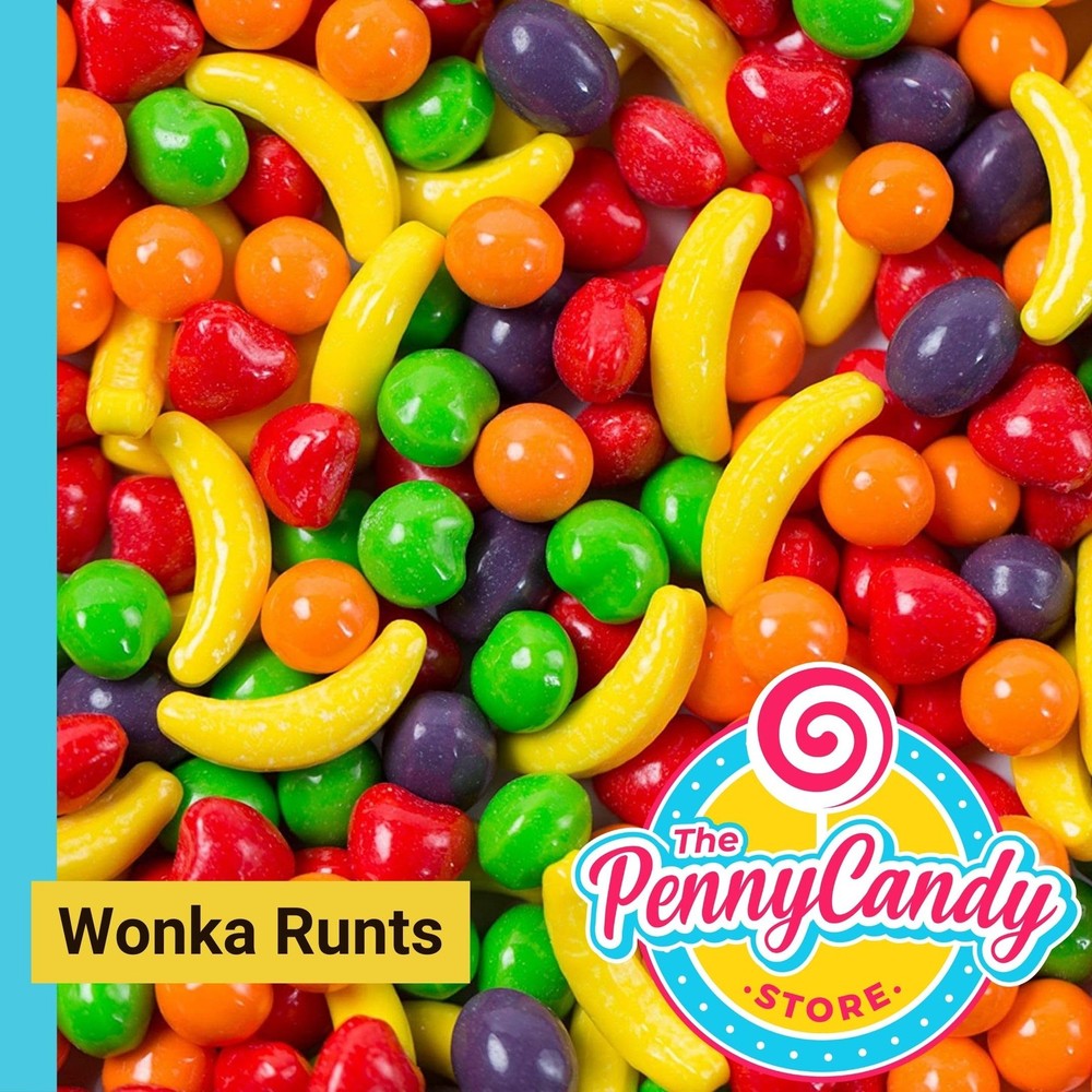 Wonka Runts – Nostalgic Fruit Flavored Hard Candy Green,Orange,Red,Purple