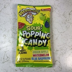WARHEADS SOUR POPPING HARD CANDY Extreme 3 Flavors Green Apple Watermelon 3 LOT!