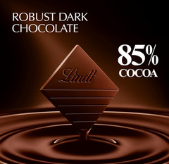 Lindt EXCELLENCE 85% Cocoa Dark Chocolate Bars, 3.5 oz, 12-Pack