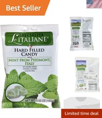 Delicate Mint Filled Hard Candy from Italy – Pack of 3, Individually Wrapped
