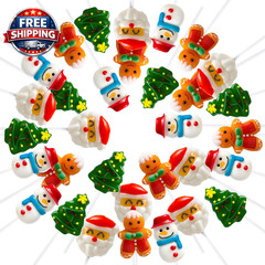 Christmas-Themed Candy Lollipops Stocking Stuffers 32 Pk, Christmas-Tree, Santa,