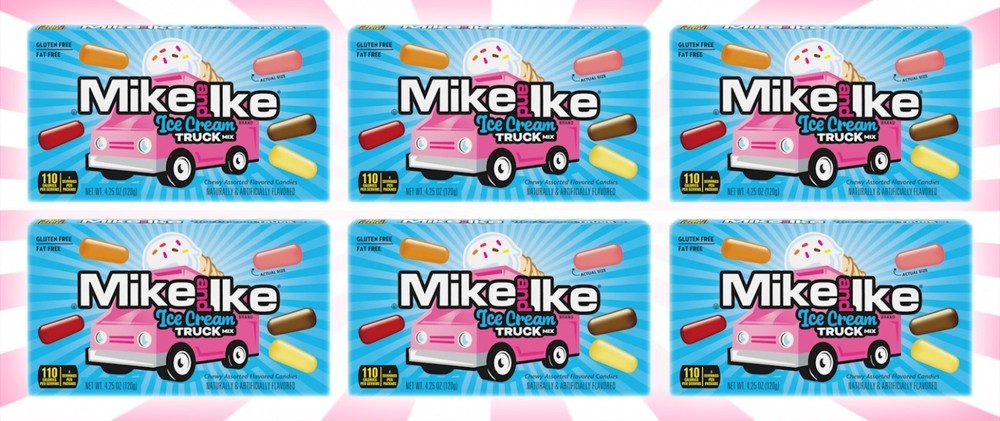 6 Mike and Ike Ice Cream Truck Mix Chewy Candy LIMITED EDITION 4.25 OZ EXP 6/27
