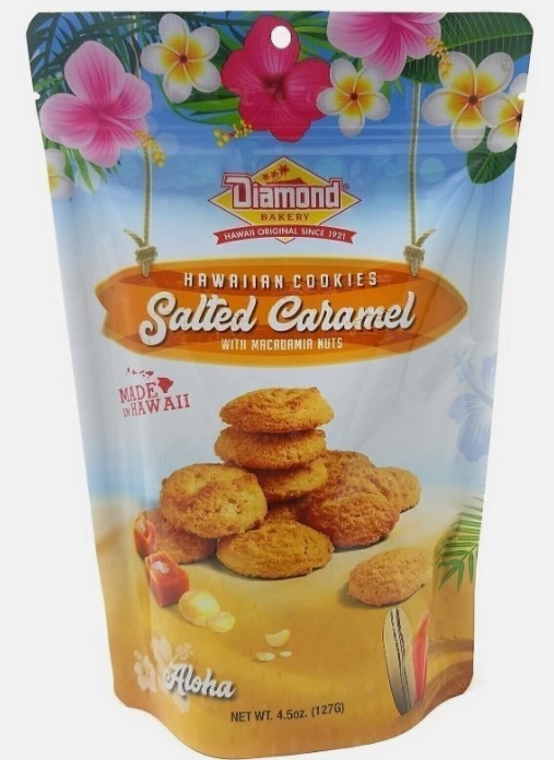 Diamond Bakery Hawaiian Cookies Salted Caramel with Macadamia Nuts 4.5 oz.