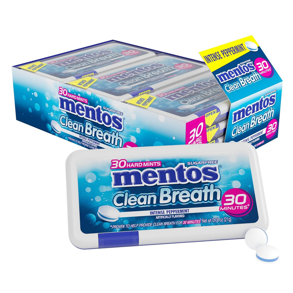 Clean Breath Sugarfree Hard Mint, 150Pc, Intense Peppermint (Pack of 4 Bottles)
