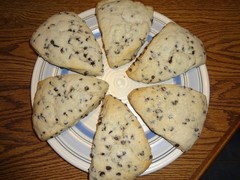 LIGHTLY SWEETENED HOMEMADE CHOCOLATE CHIP SCONES (8 SCONES)