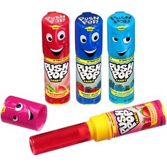 24 Count Push Pop Lollipops Assorted Flavors Strawberry Raspberry Watermelon