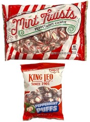 107pc Candy Total 16oz Atkinson’s Mint Twists + 5oz King Leo Peppermint Puffs