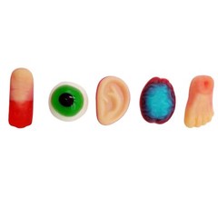 50 Count Gummy Body Parts Candy Individually Wrapped Halloween Treats