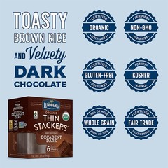 Lundberg Organic Thin Stackers Dark Chocolate Rice Cakes Gluten Free 19.8Oz