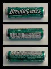 Vtg Hershey Breath Savers Wrapper Green Wintergreen Neutrazin 12 Mints Foil Wrap
